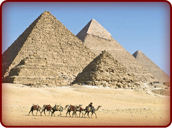 Many people think that ancient Egyptian pyramids in Giza, Egypt, shown here, were built with the help of inclined planes.